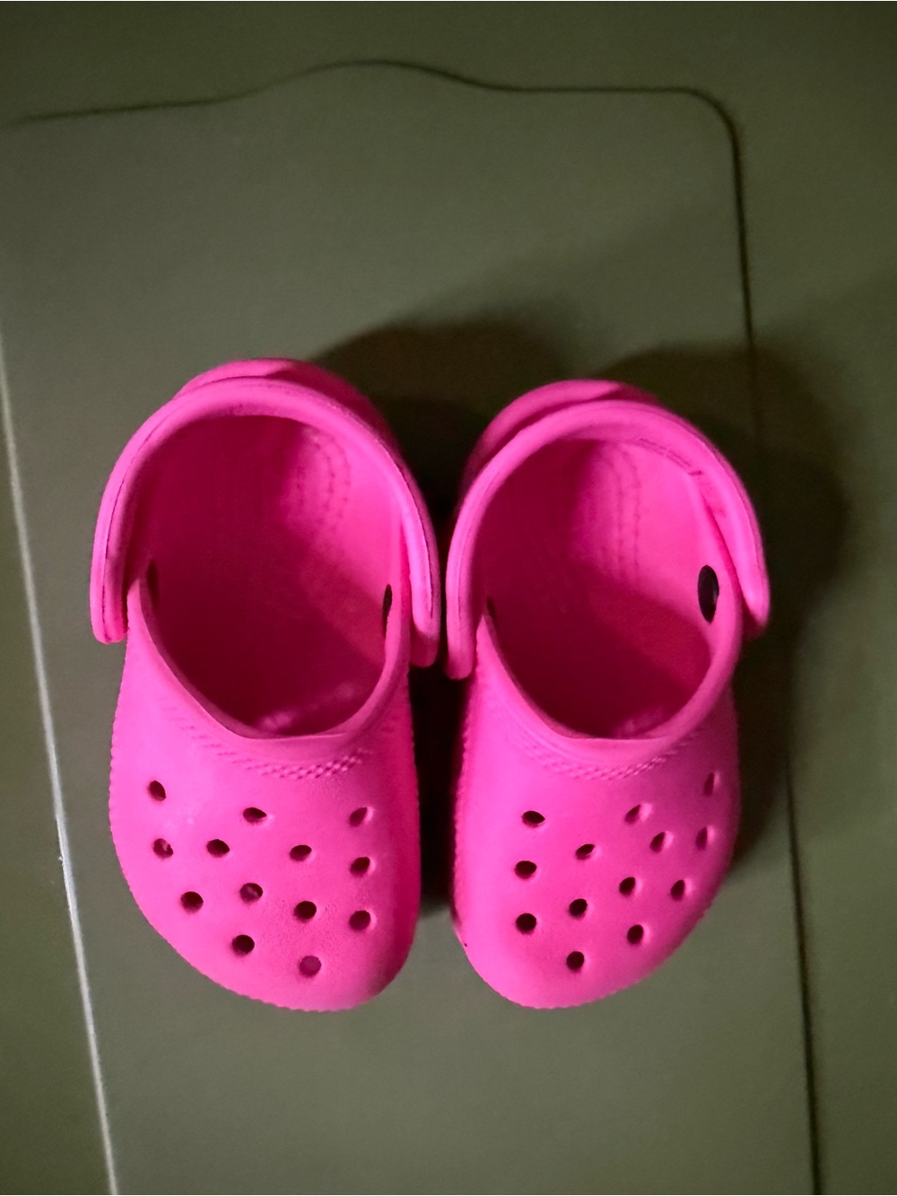CROCS Kids Bright Pink Foam Clogs with Heel Strap